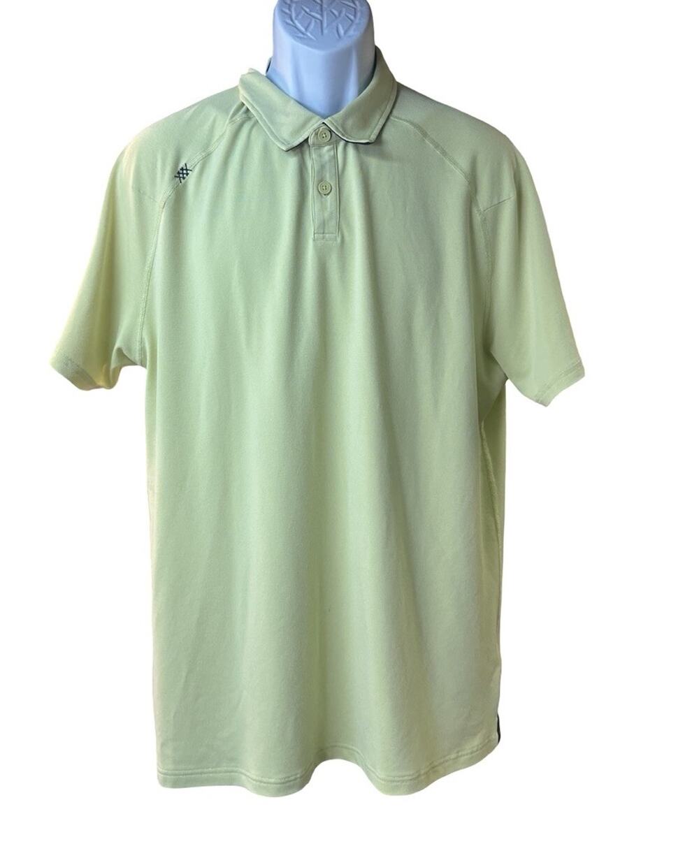Rhone Men’s Delta Pique Polo Performance Stretch Shirt Yellow Short Sleeve XL